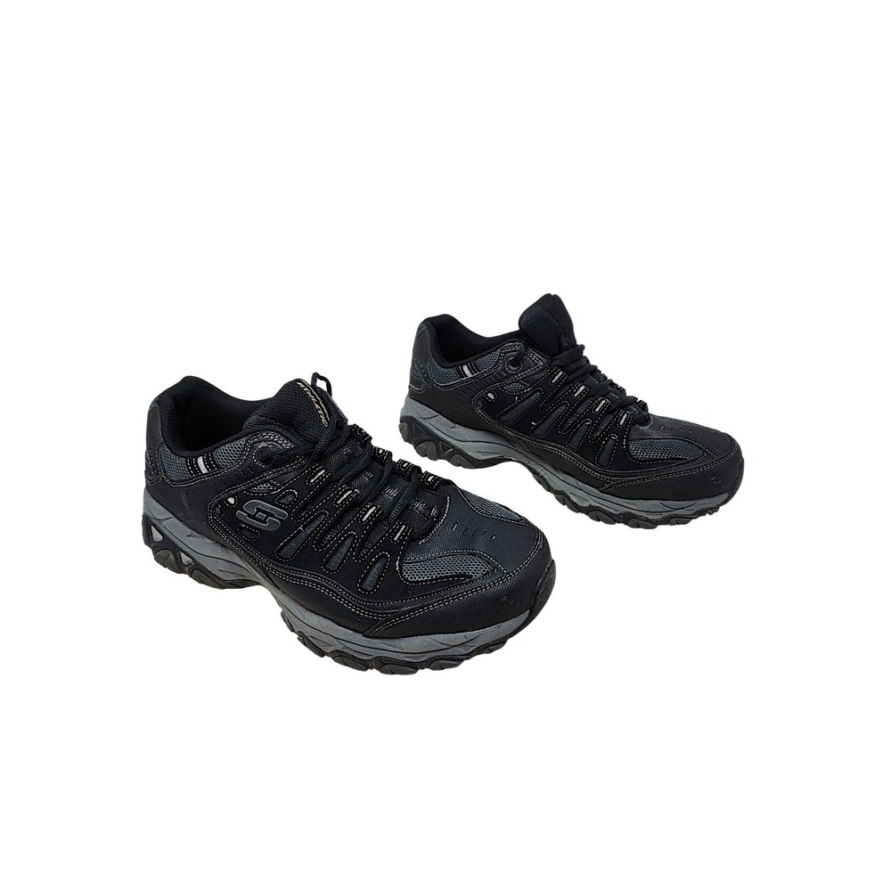 Skechers Afterburn M.Fit Sneaker 10 Men Black Extra Wide Fit Trail Walking Shoes
